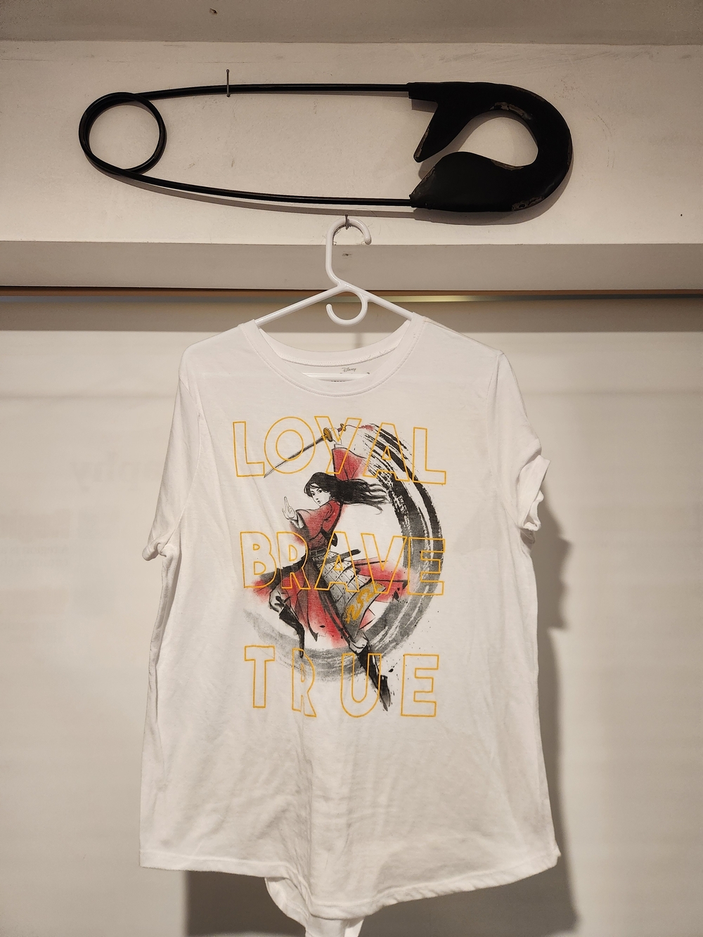 Disney White Short Sleeve Graphic Tee with Yellow and Red Accents